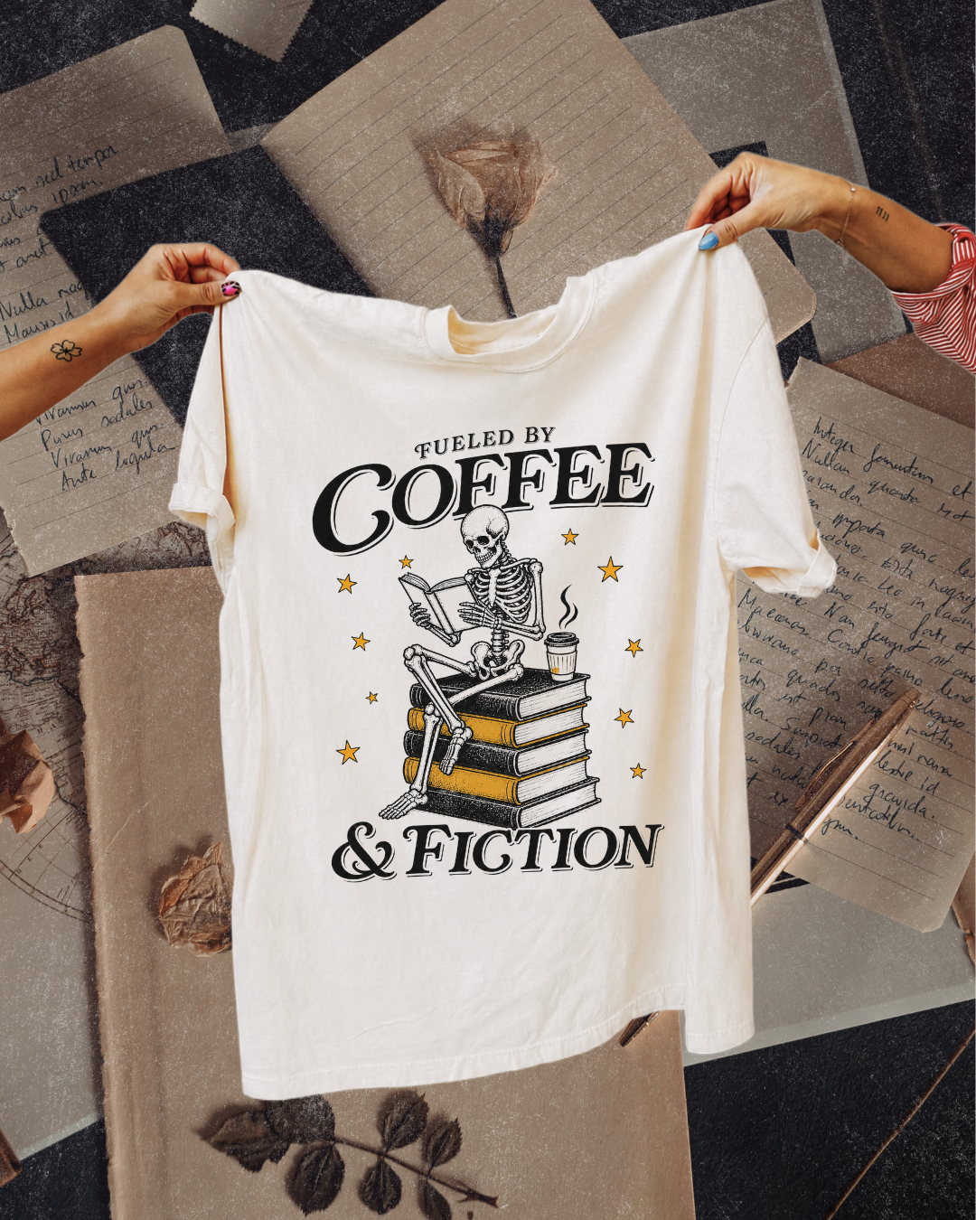 Fueled by Coffee and Fiction Bookish Graphic Tee