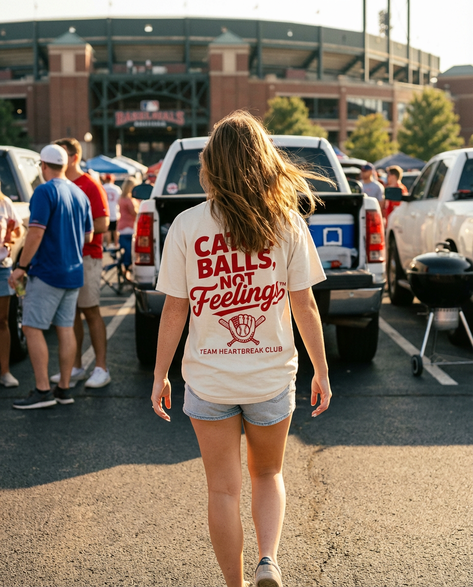 Catch Balls Not Feelings Baseball Graphic Tee