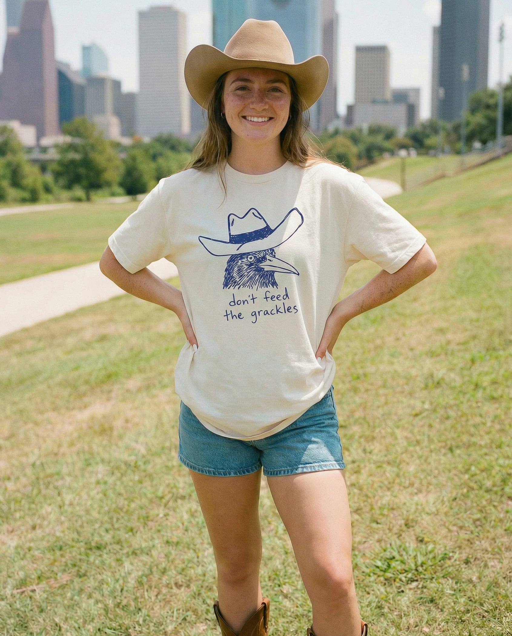 Don't Feed The Grackles Houston Graphic Tee