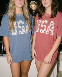 USA Stars Vintage Distressed Graphic Tee