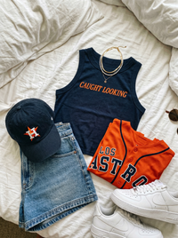 Caught Looking Baseball Crop Tank