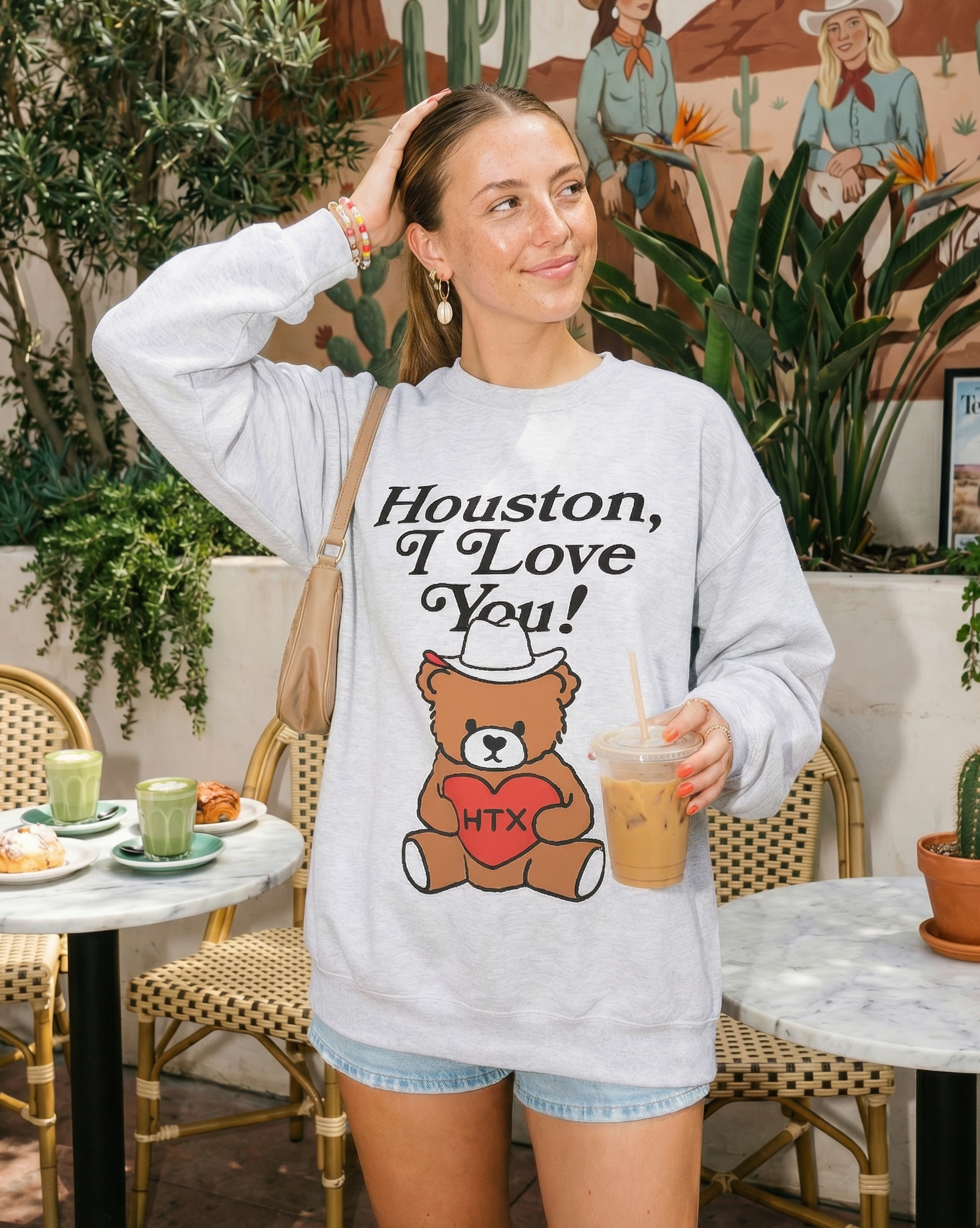 Houston I Love You Graphic Sweatshirt