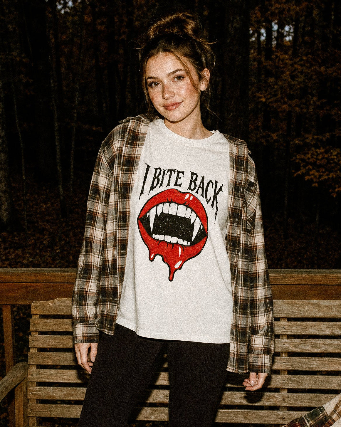 I Bite Back Vampire Lips Tee