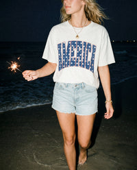 America Stars Collegiate Vintage Graphic Tee