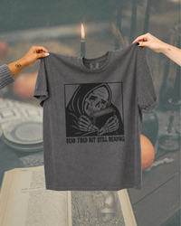 Dead Tired But Still Reading Skeleton Graphic Tee