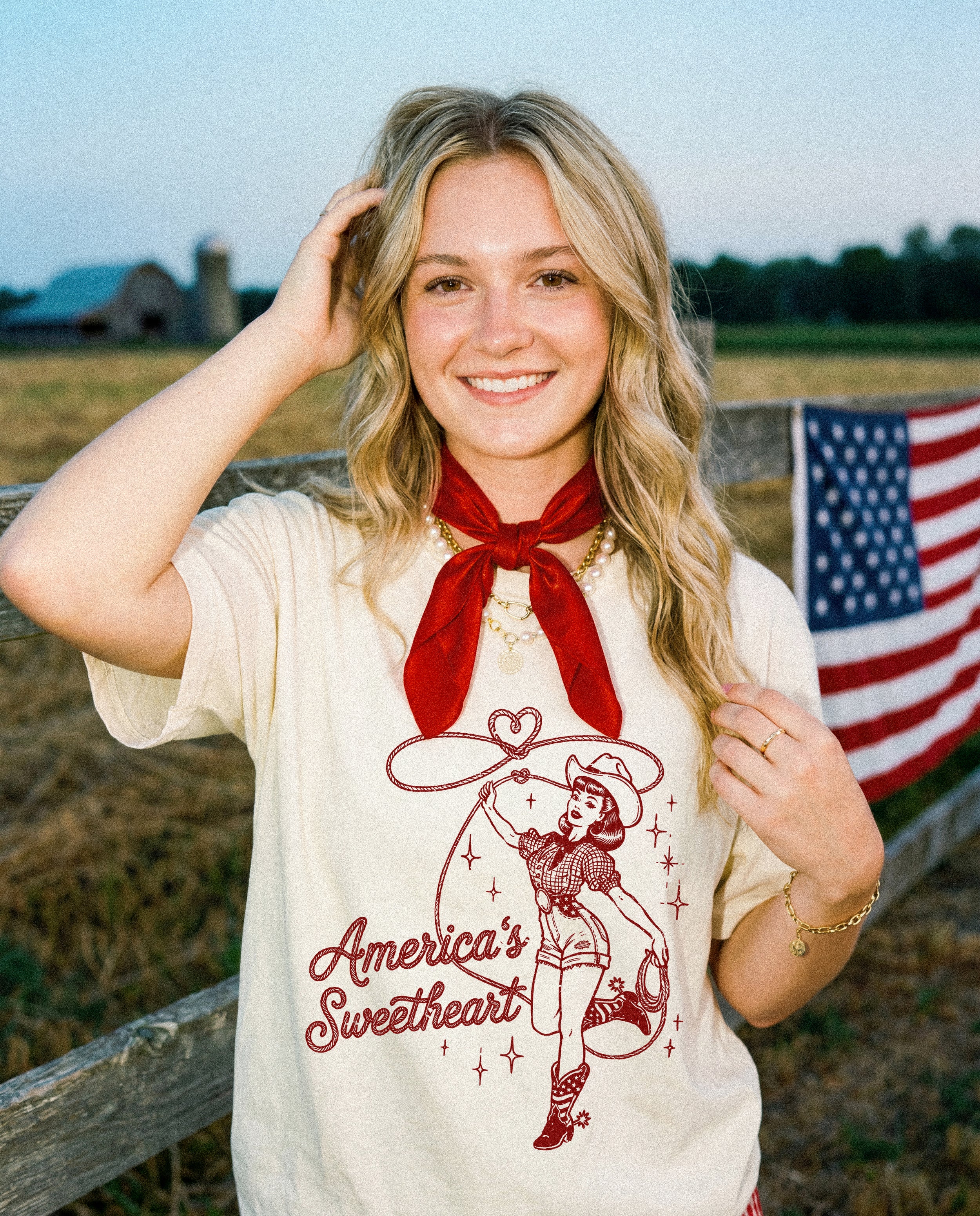 America's Sweetheart USA Western Graphic Tee