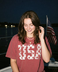 USA Stars Vintage Distressed Graphic Tee