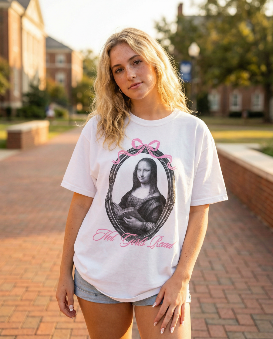 Hot Girls Read Bookish Screen Printed Premium Graphic Tee