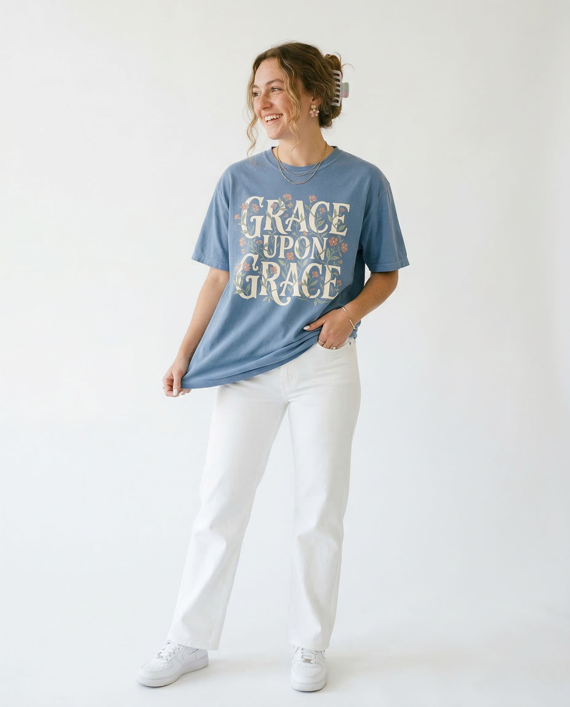 Floral Grace Upon Grace  Spring Graphic Tee
