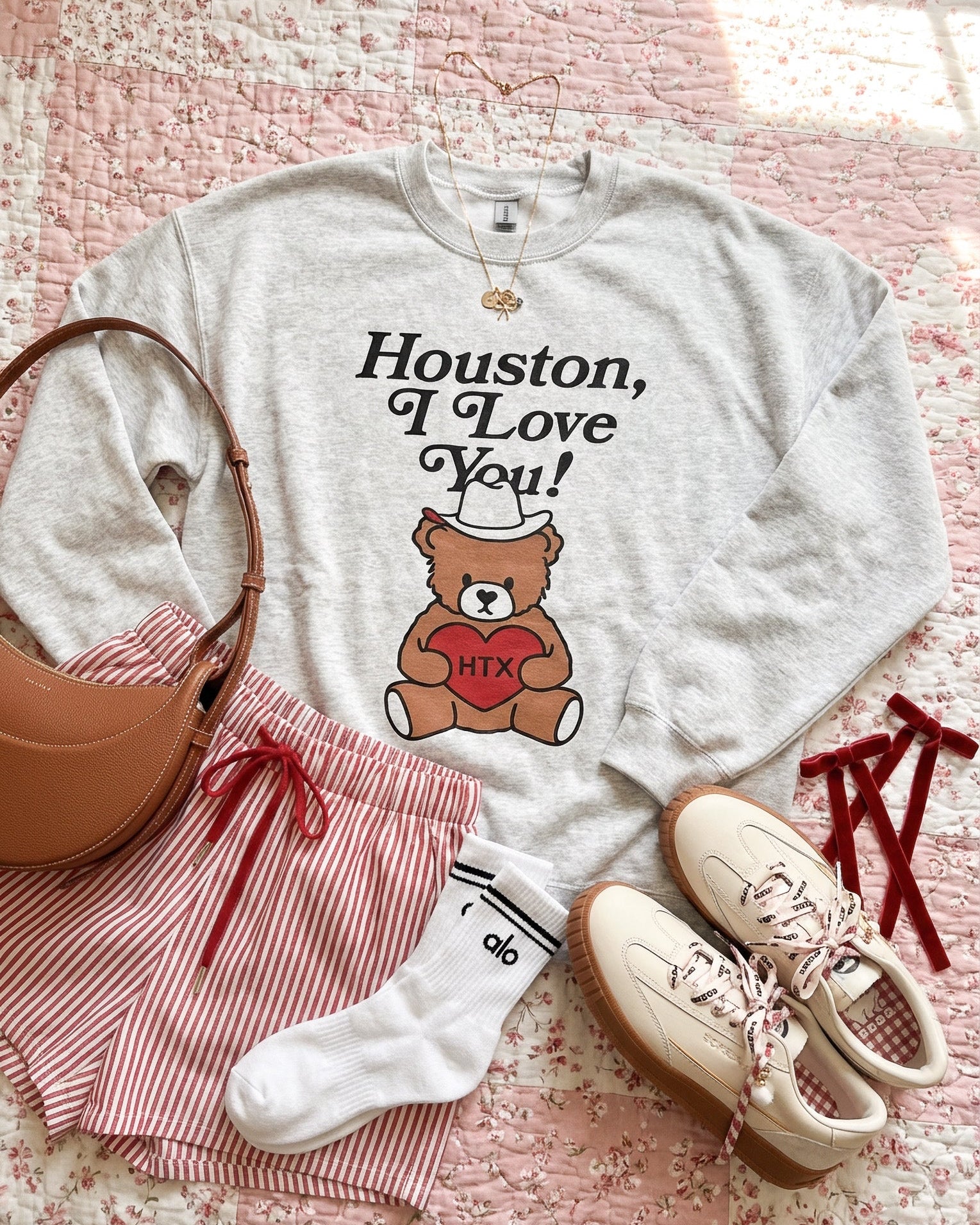 Houston I Love You Graphic Sweatshirt