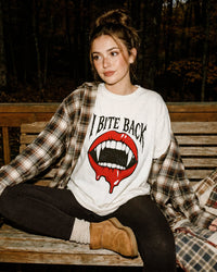 I Bite Back Vampire Lips Tee