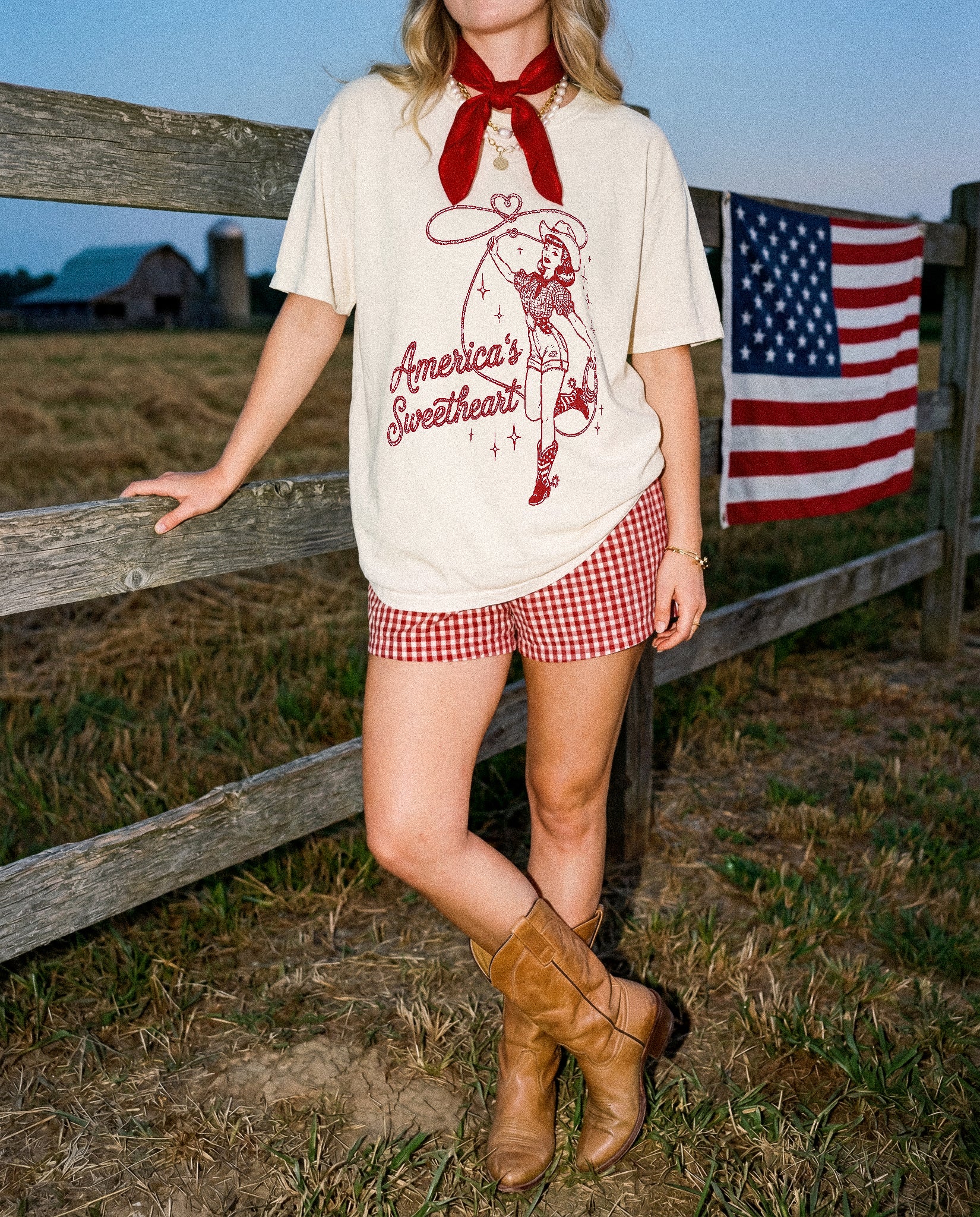 America's Sweetheart USA Western Graphic Tee
