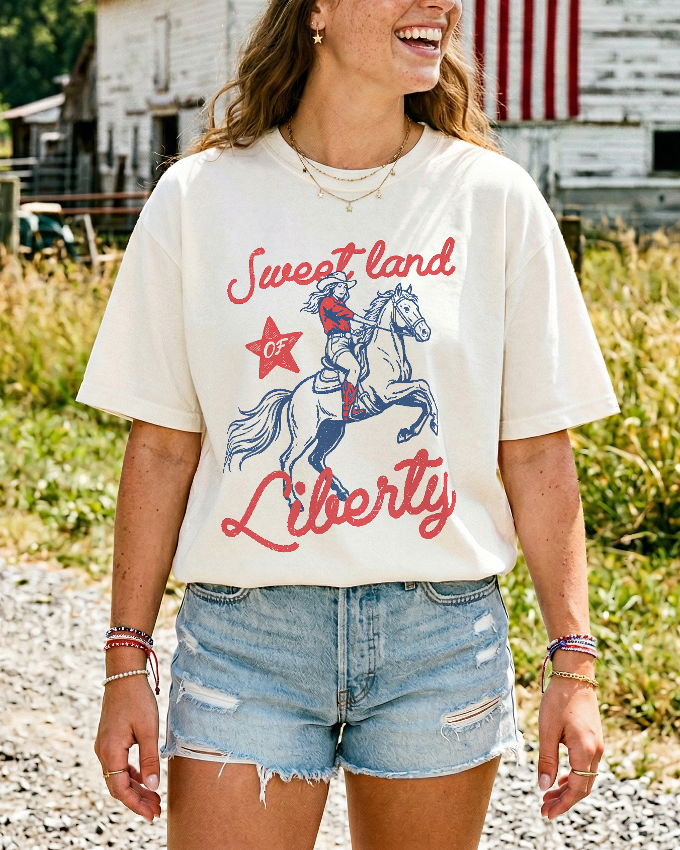 Sweet Land of Liberty Cowgirl Tee