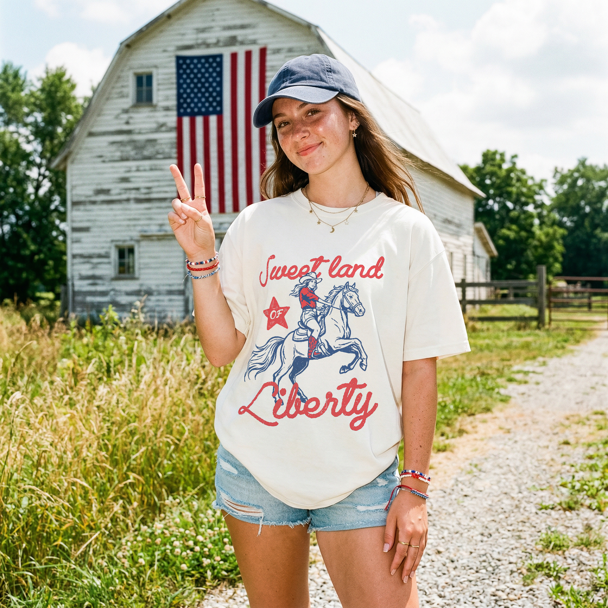 Sweet Land of Liberty Cowgirl Tee