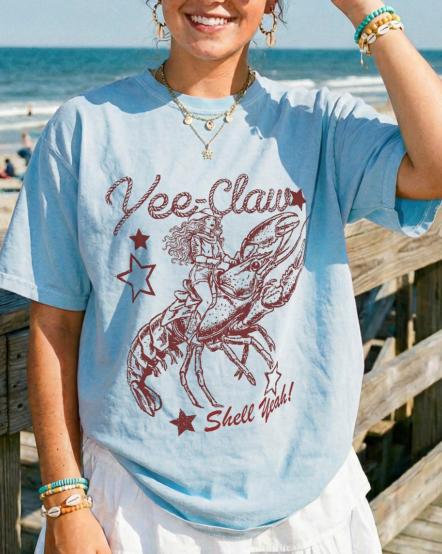 Yee-Claw Cowgirl Crawfish Tee