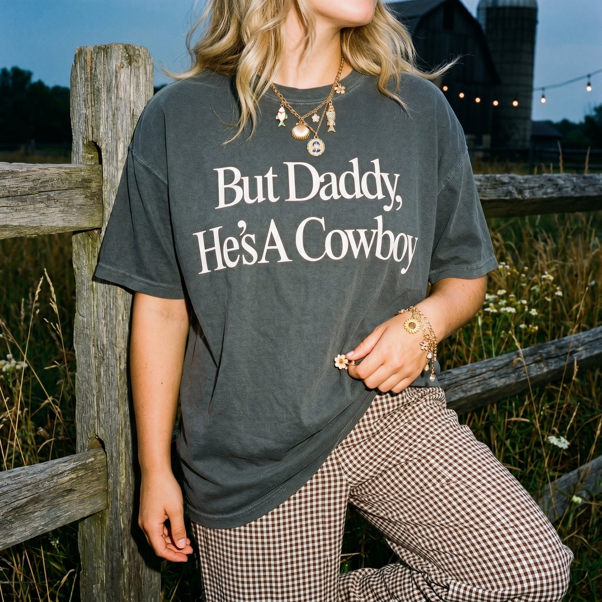 But Daddy He's A Cowboy Western Graphic Tee