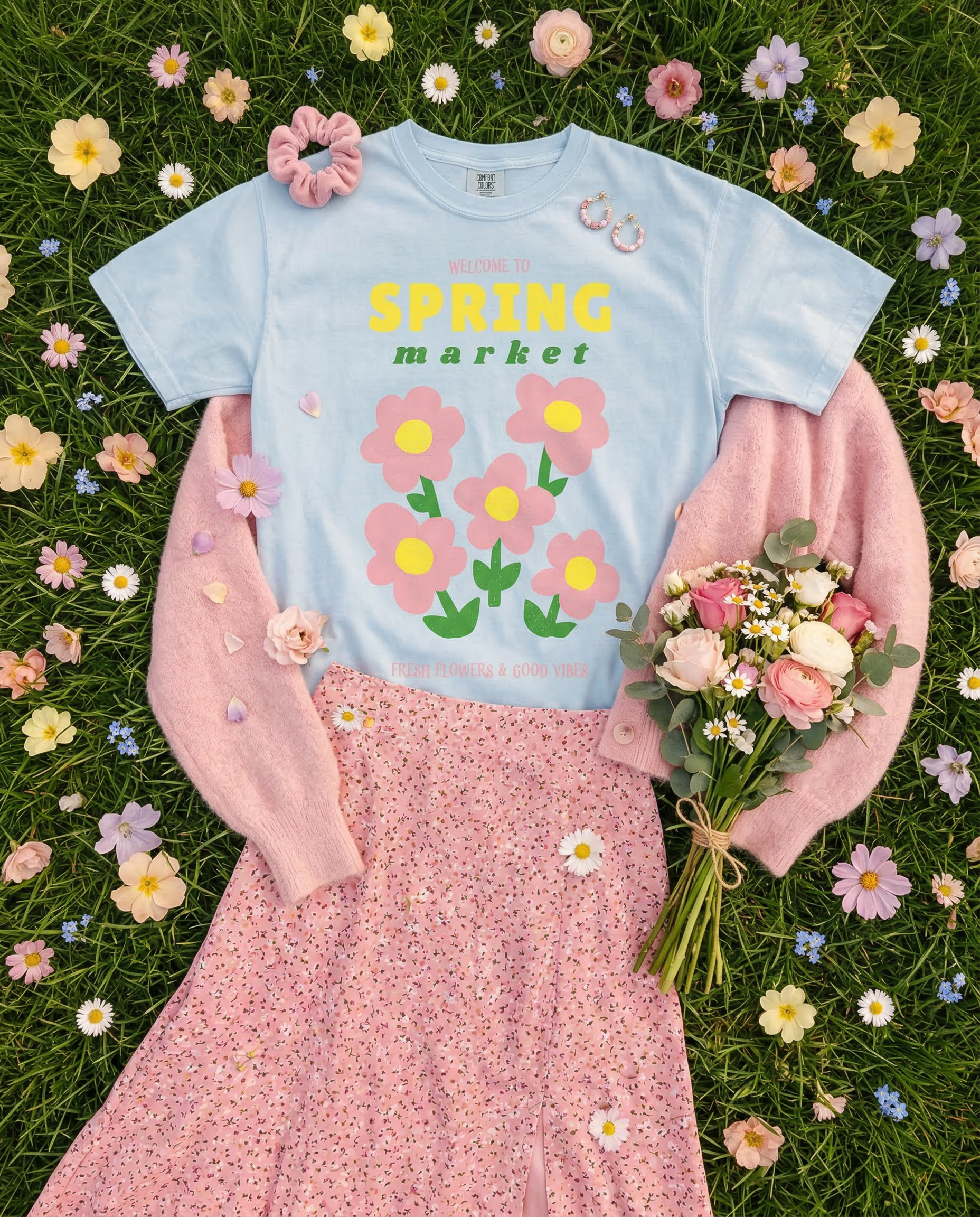 Spring Market Floral Graphic Tee