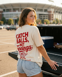 Catch Balls Not Feelings Baseball Graphic Tee