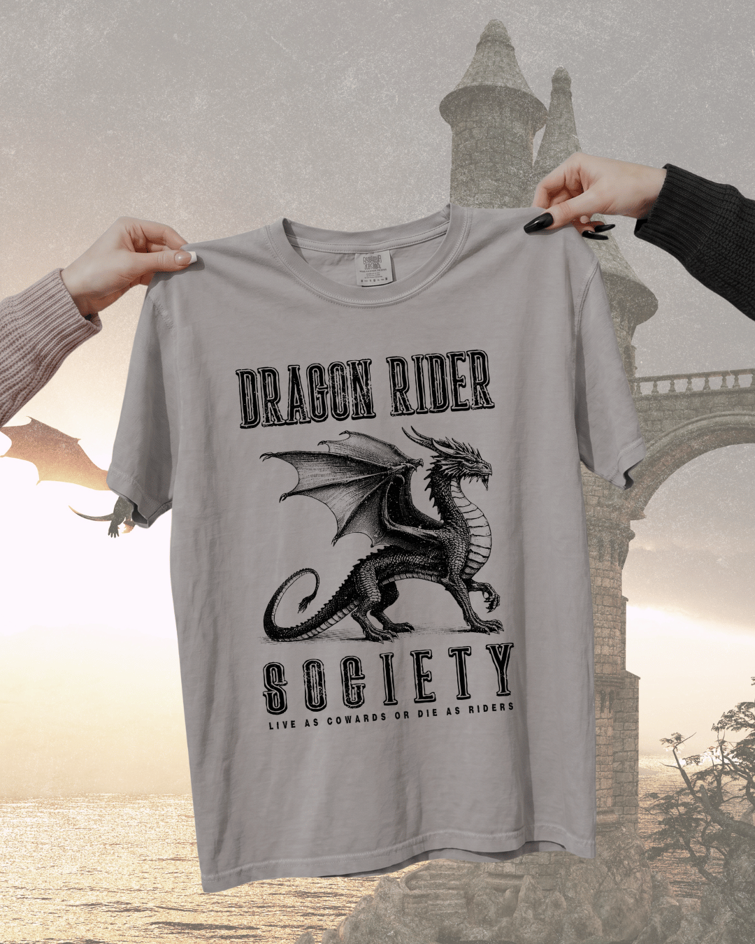 Dragon Rider Society Fantasy Book Club Graphic Tee