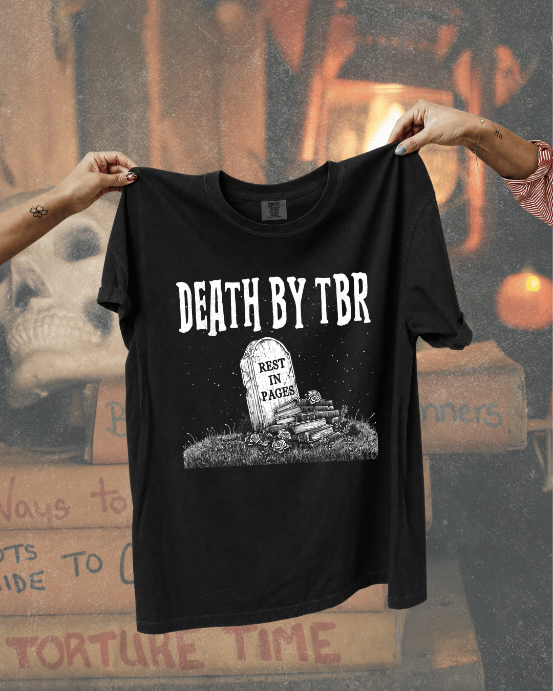 Death By TBR Bookish Graphic Tee