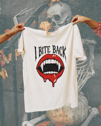 I Bite Back Vampire Lips Tee