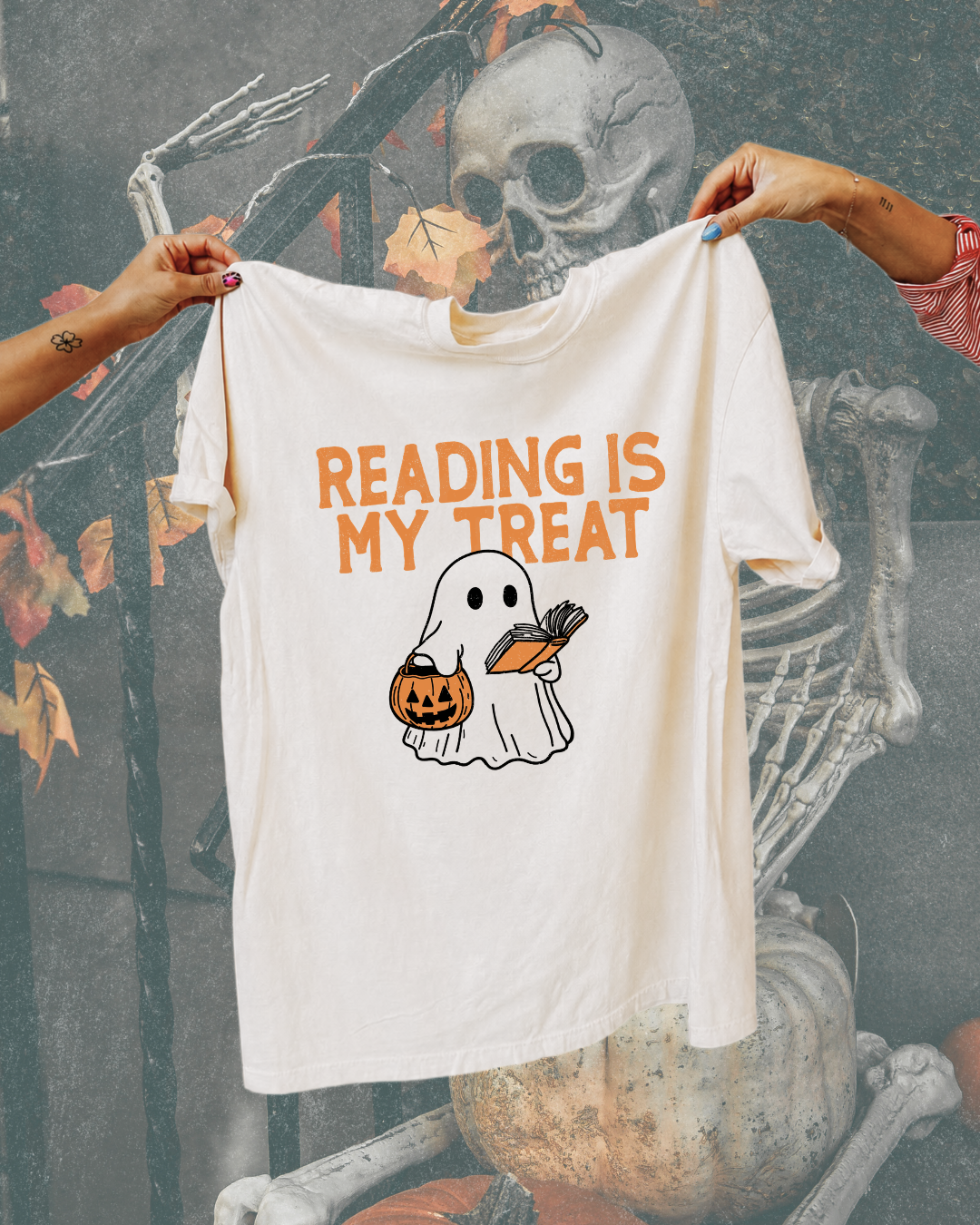 Reading is My Treat Ghost Graphic Tee