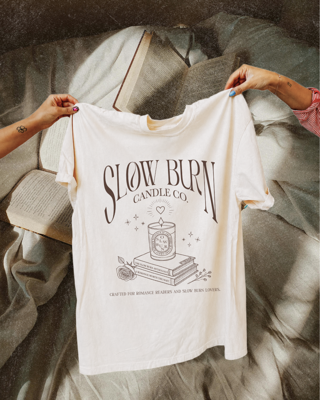Slow Burn Candle Co Bookish Graphic Tee