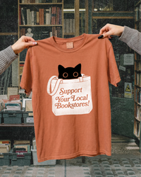 Support Your Local Bookstores Black Cat Graphic Tee