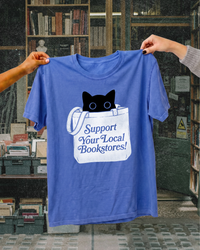 Support Your Local Bookstores Black Cat Graphic Tee