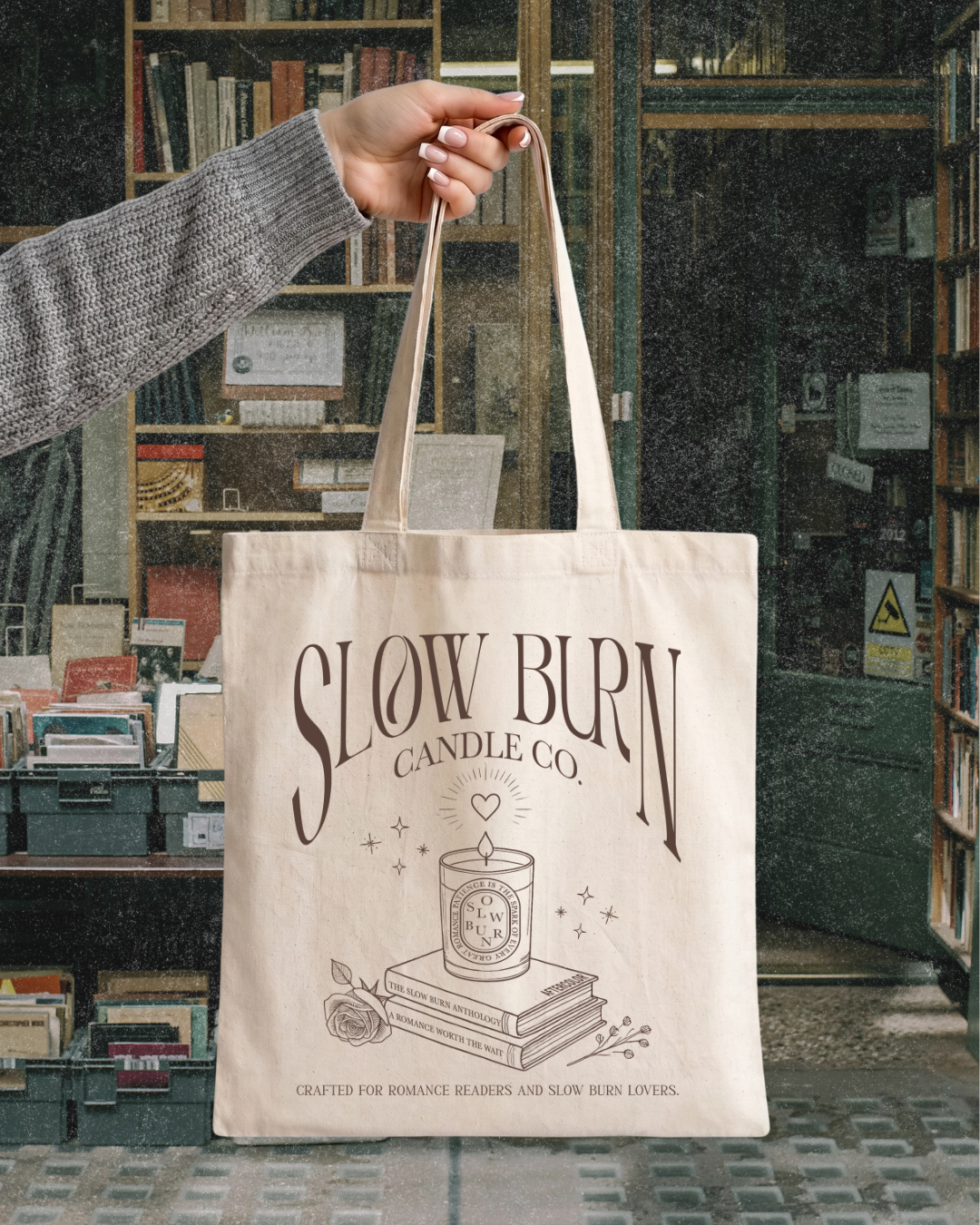 Slow Burn Candle Co Bookish Tote Bag