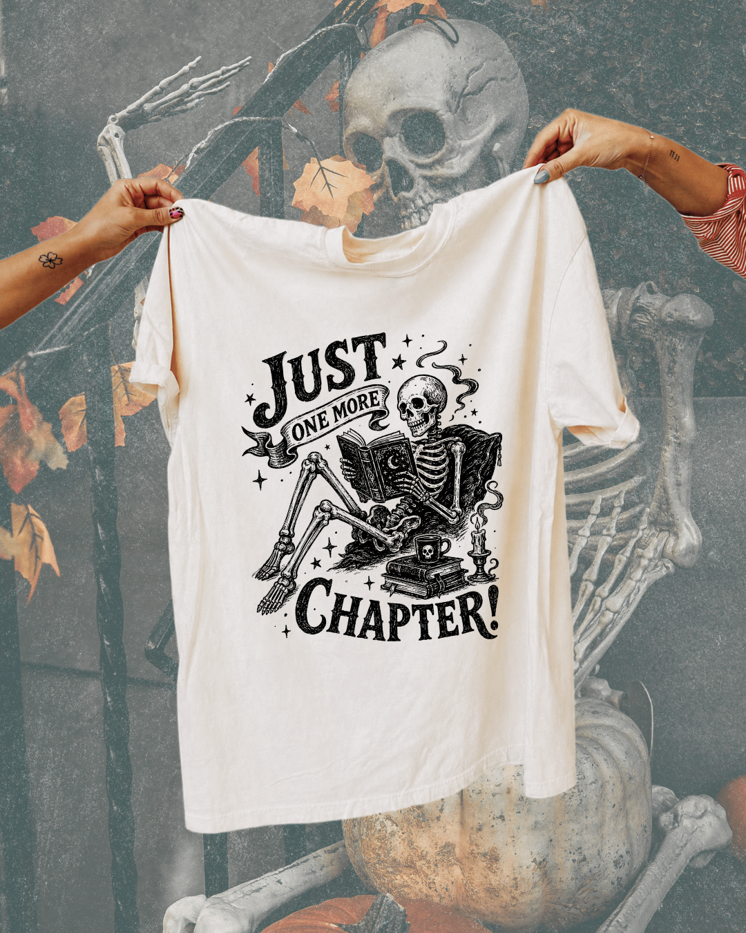 Just One More Chapter Skeleton Graphic Tee