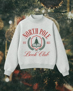 North Pole Book Club Christmas Mock Neck Sweatshirt