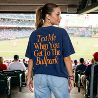 Text Me When You Get To The Ballpark Baseball Graphic Tee