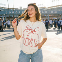Baseball Cherries Coquette Graphic Tee