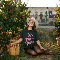 She's From Texas Western Leopard Graphic Tee