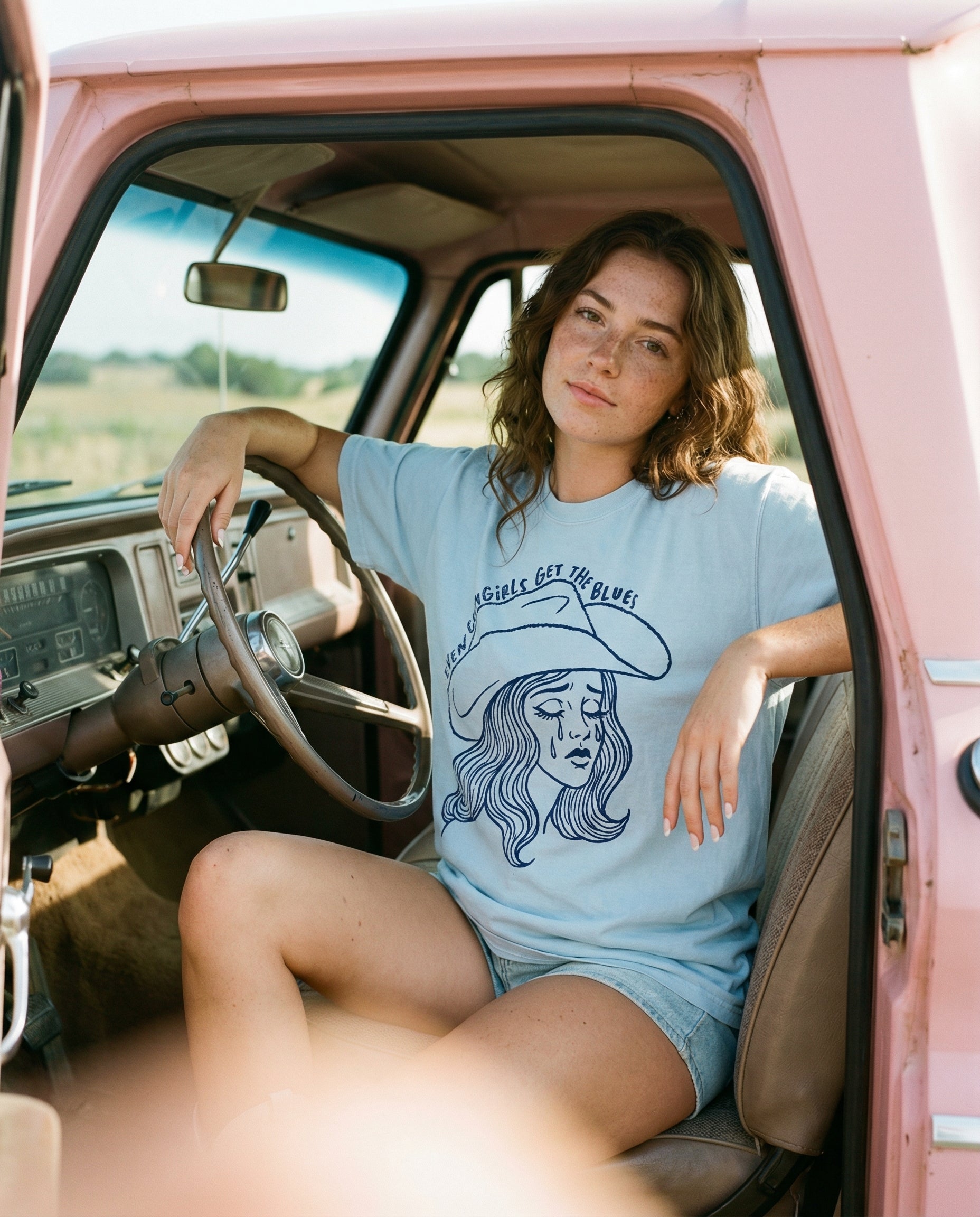 Cowgirl Blue Western Graphic Tee