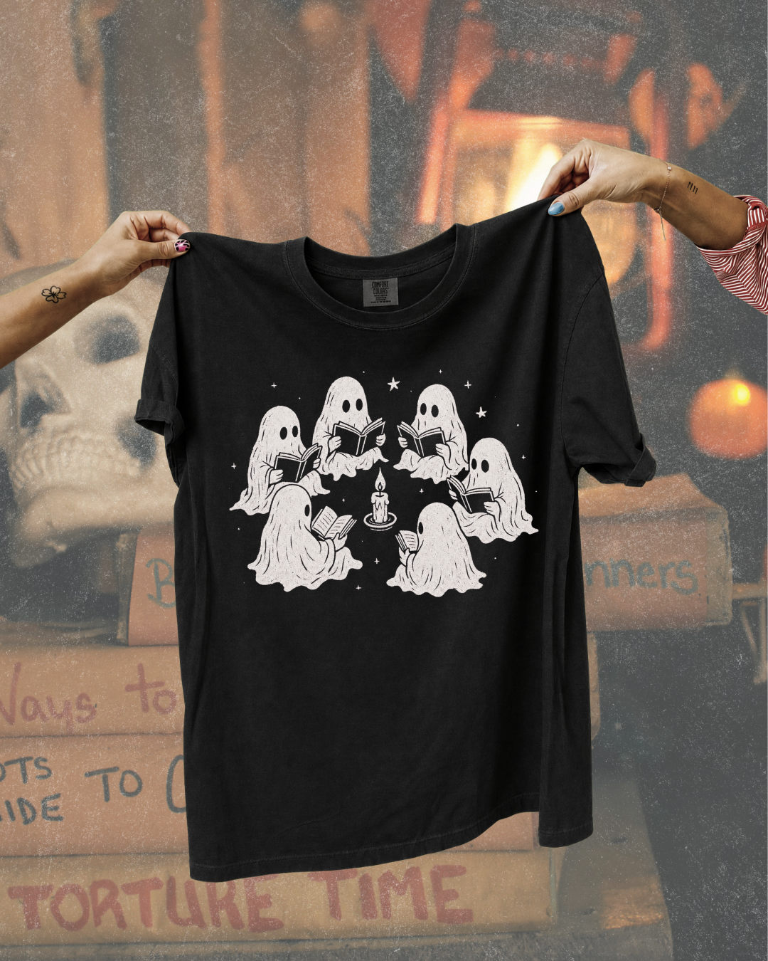 Ghost Book Club Halloween Graphic Tee
