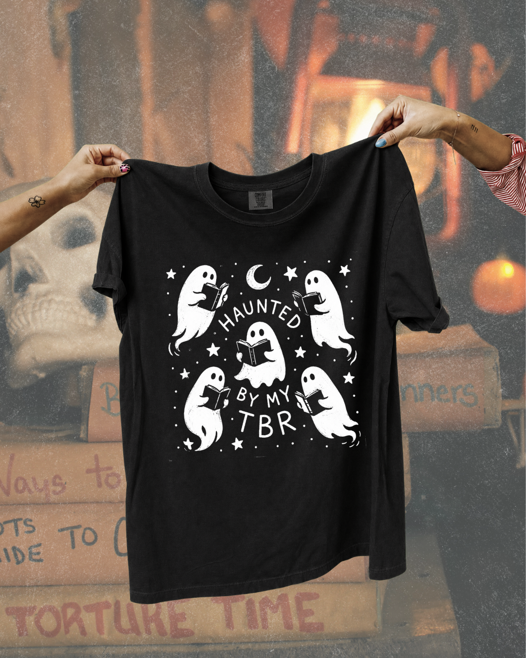 Haunted By My TBR Halloween Graphic Tee