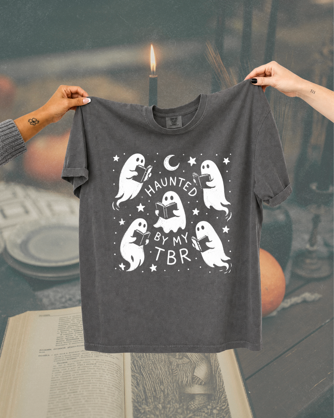 Haunted By My TBR Halloween Graphic Tee