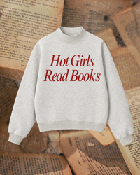 Hot Girls Read Books Bookish Mock Neck Sweatshirt (Pre-order)