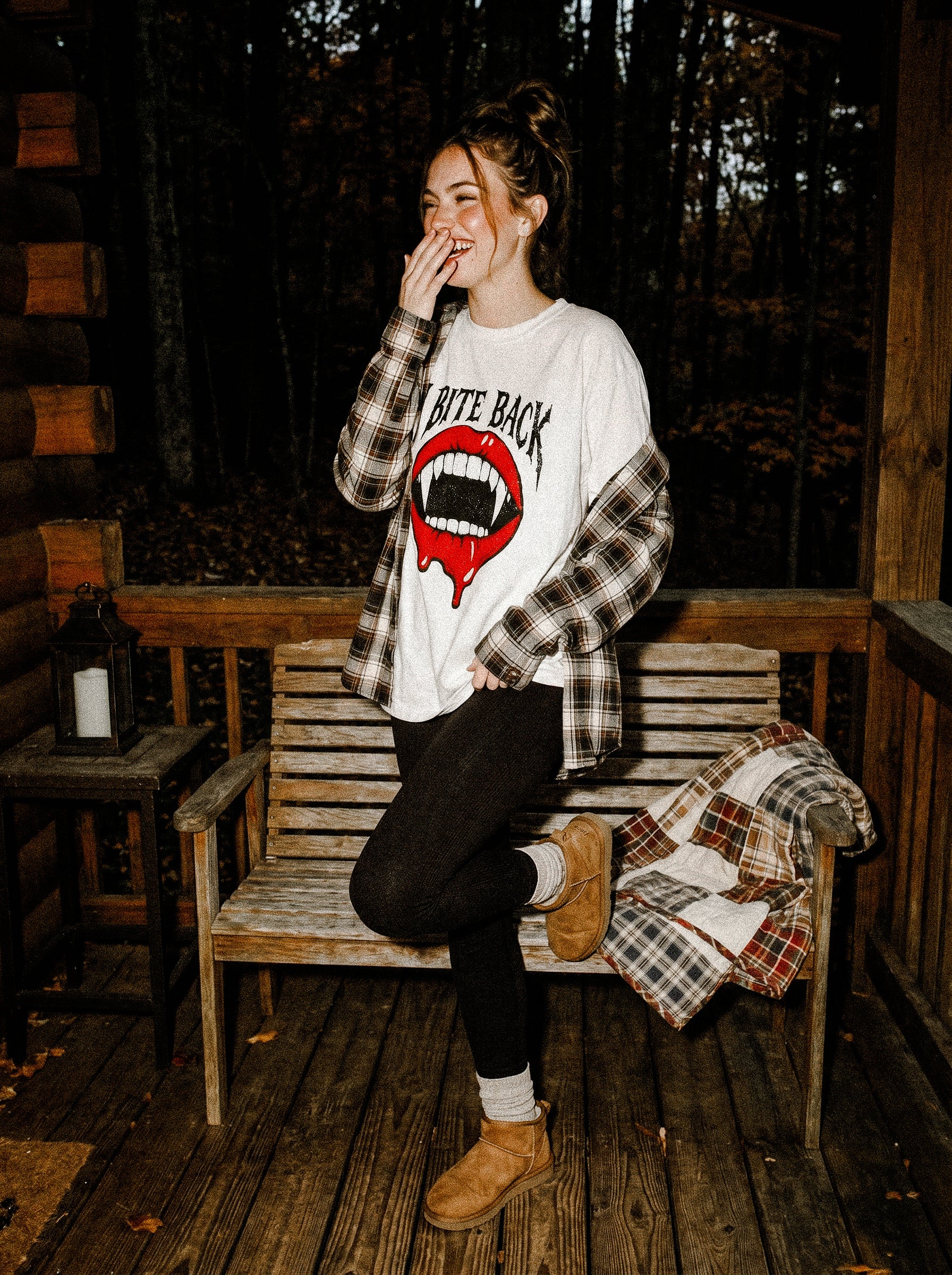 I Bite Back Vampire Lips Tee