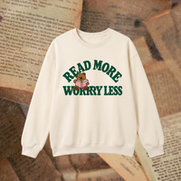 Read More Worry Less crewneck sweatshirt, ivory