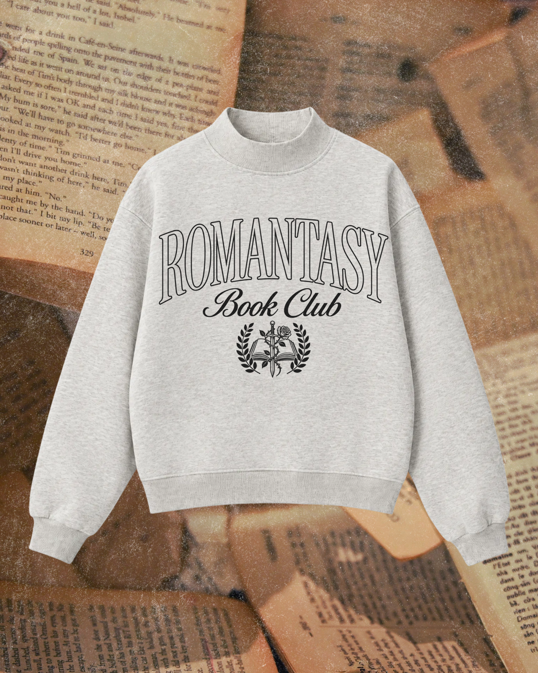 Romantasy Book Club Mock Neck Sweatshirt