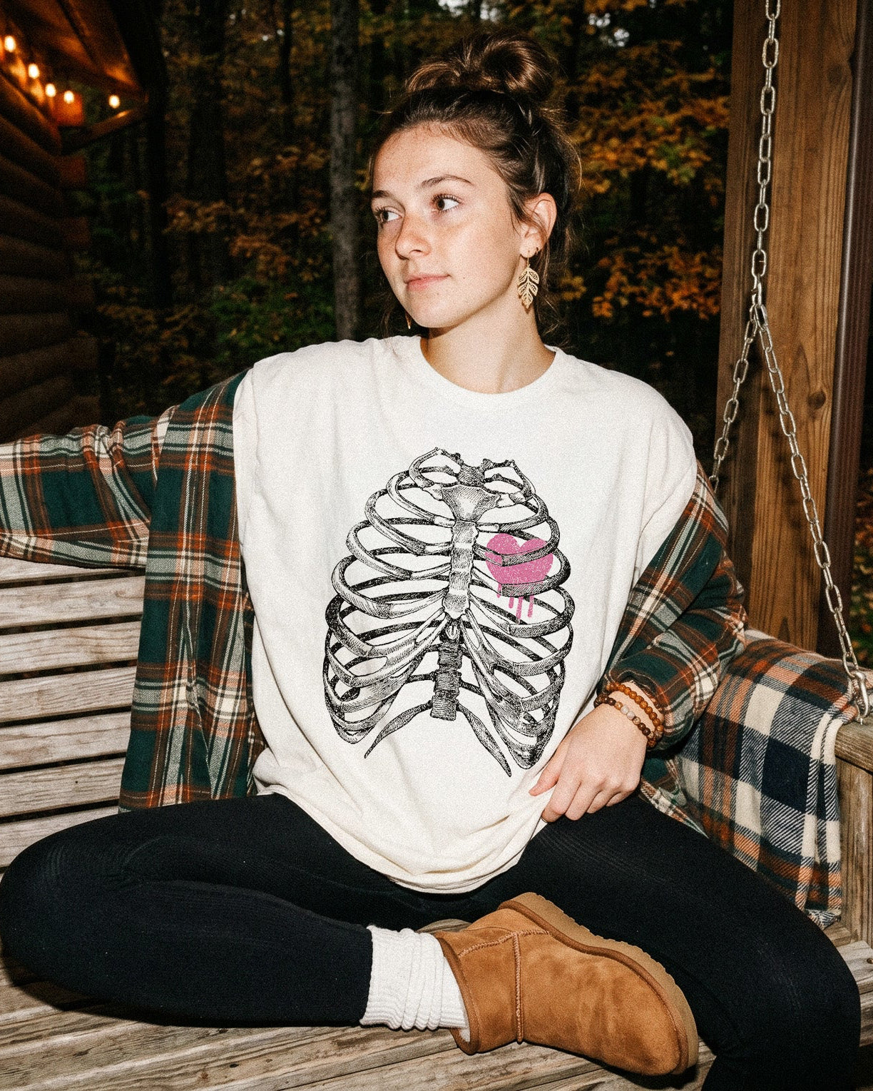 Skeleton Ribcage Heart Tee