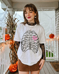 Skeleton Ribcage Heart Tee