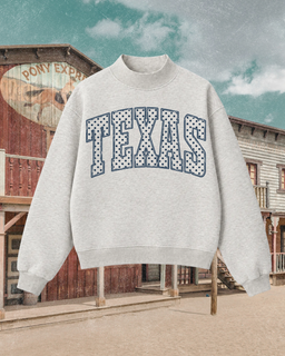 Texas Varsity Mock Neck Sweatshirt · Polka Dot