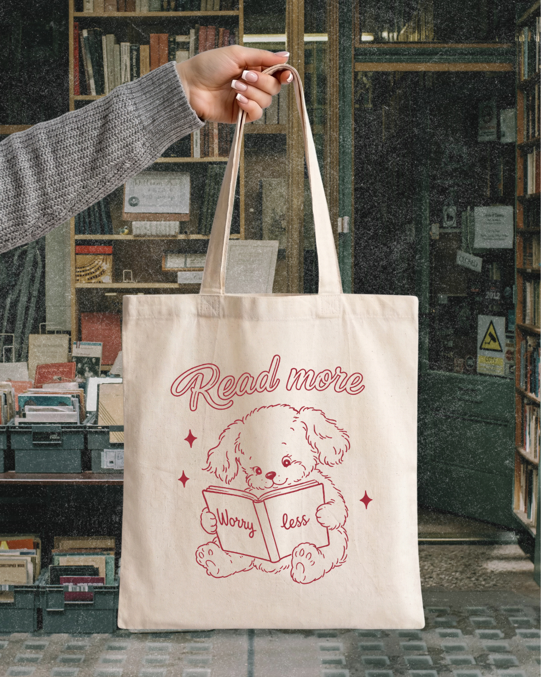 Read More Worry Less Bookish Tote Bag