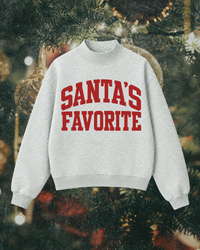 Santa's Favorite Christmas Mock Neck Sweatshirt