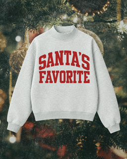 Santa's Favorite Christmas Mock Neck Sweatshirt