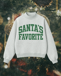 Santa's Favorite Christmas Mock Neck Sweatshirt